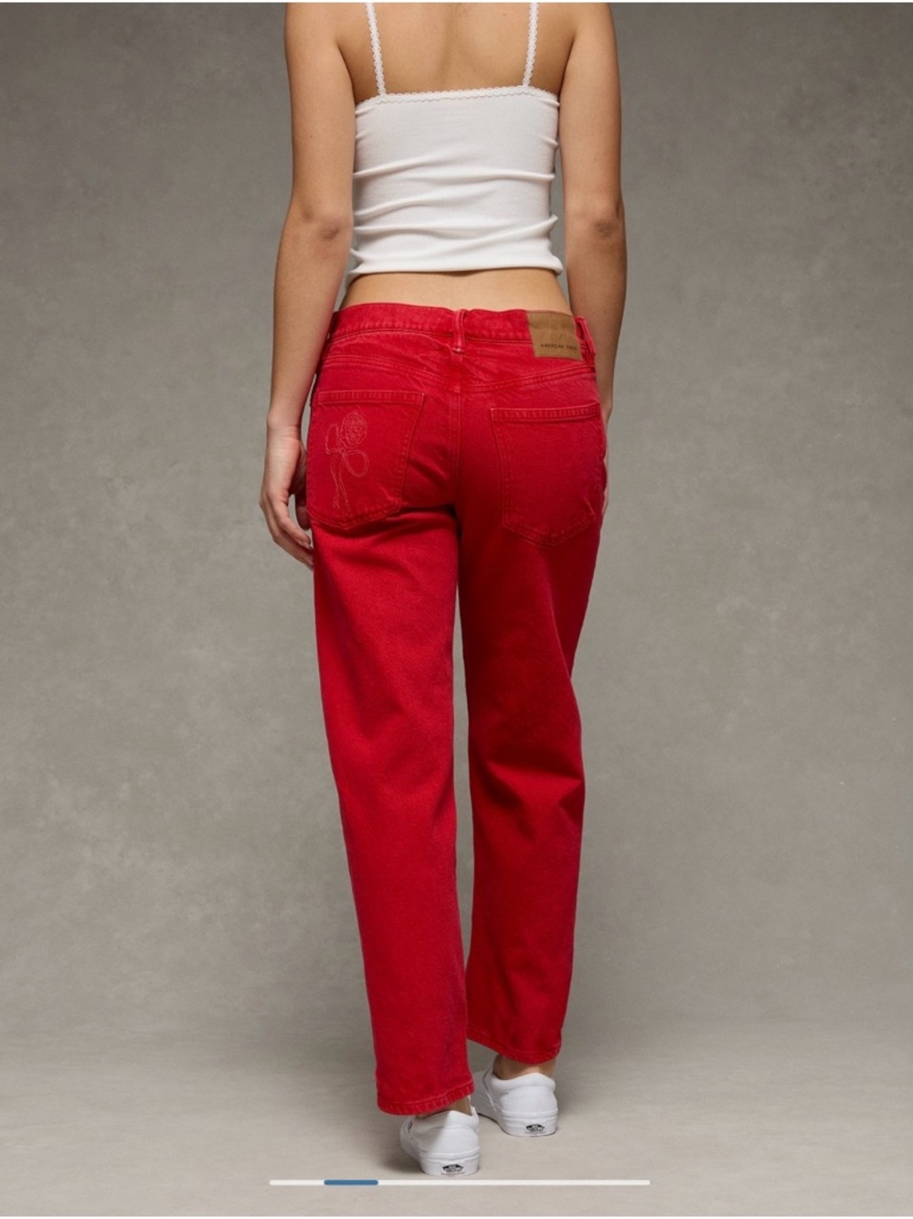 American Eagle Outfitters Red Straight Leg Jeans - Women
